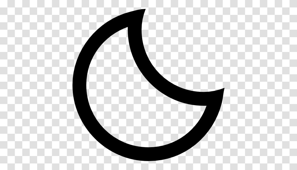 Crescent Moon Phase Outlined Symbol Of Weather Interface, Gray, World Of Warcraft Transparent Png