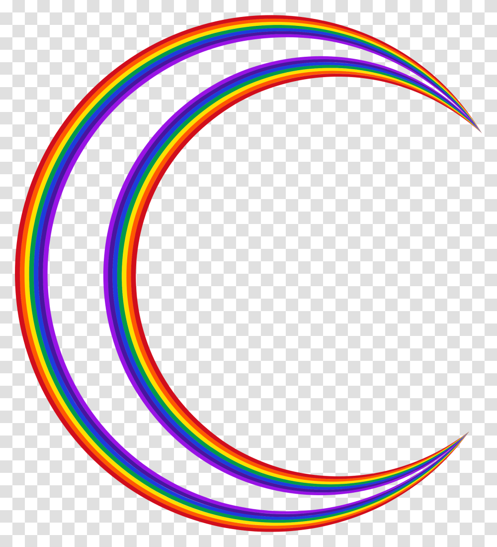 Crescent Moon Rainbow Clip Arts Moon Design Free, Light, Neon, Hoop, Hula Transparent Png