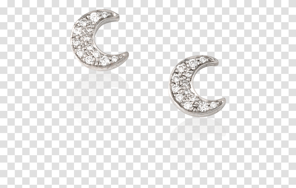 Crescent Pave Diamond Earrings Earrings, Text, Alphabet, Symbol, Horseshoe Transparent Png