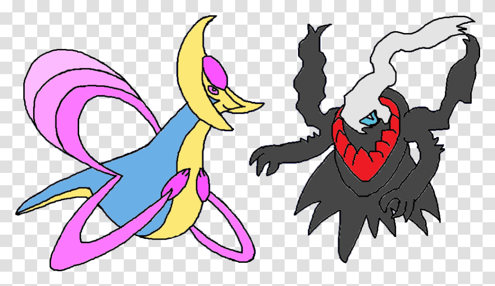 Cresselia And Darkrai Fictional Character, Animal, Bird, Graphics, Art Transparent Png