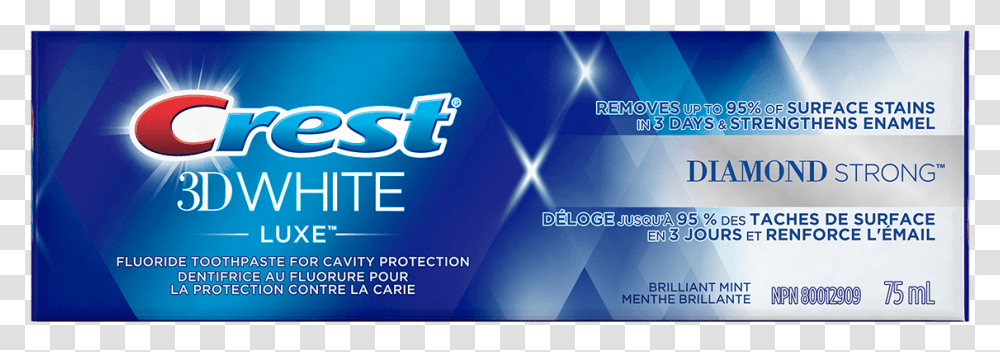 Crest 3d White Luxe Diamond Strong Toothpaste Crest White Diamond Strong, Credit Card, Flyer, Poster Transparent Png