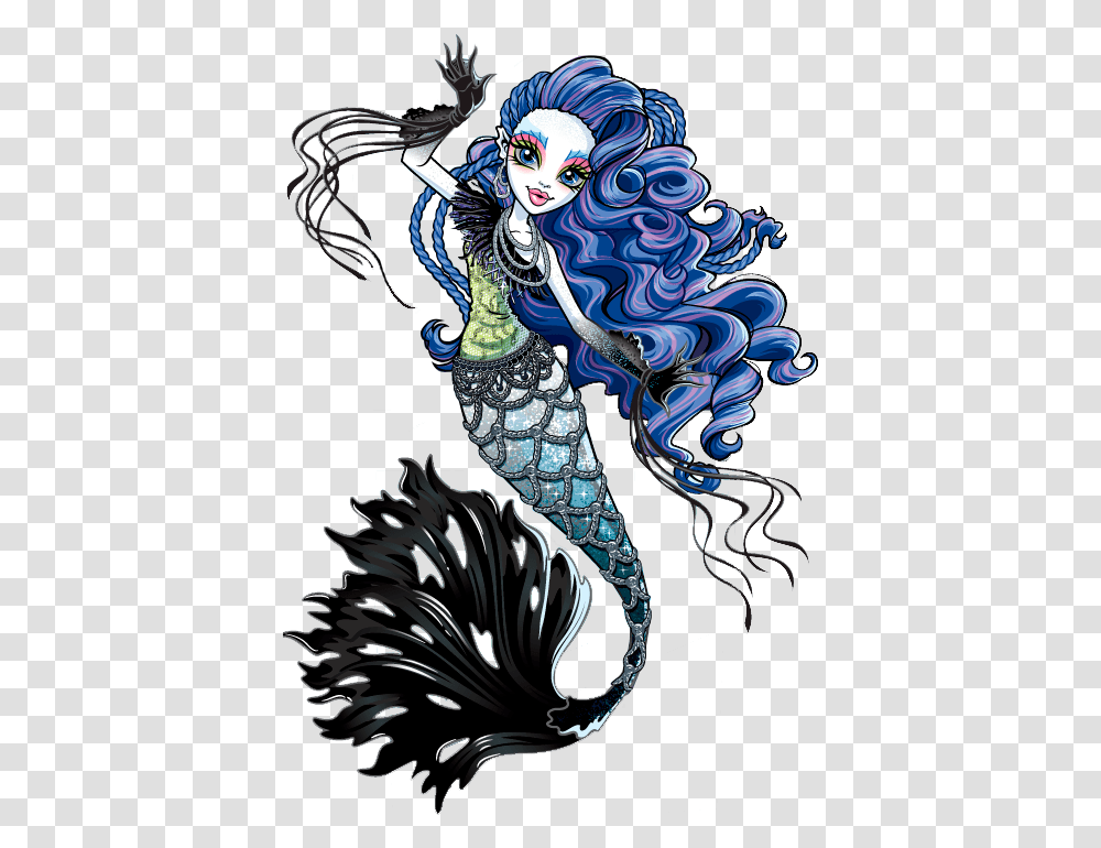 Crest Monster High Mermaid Girl, Animal, Floral Design Transparent Png