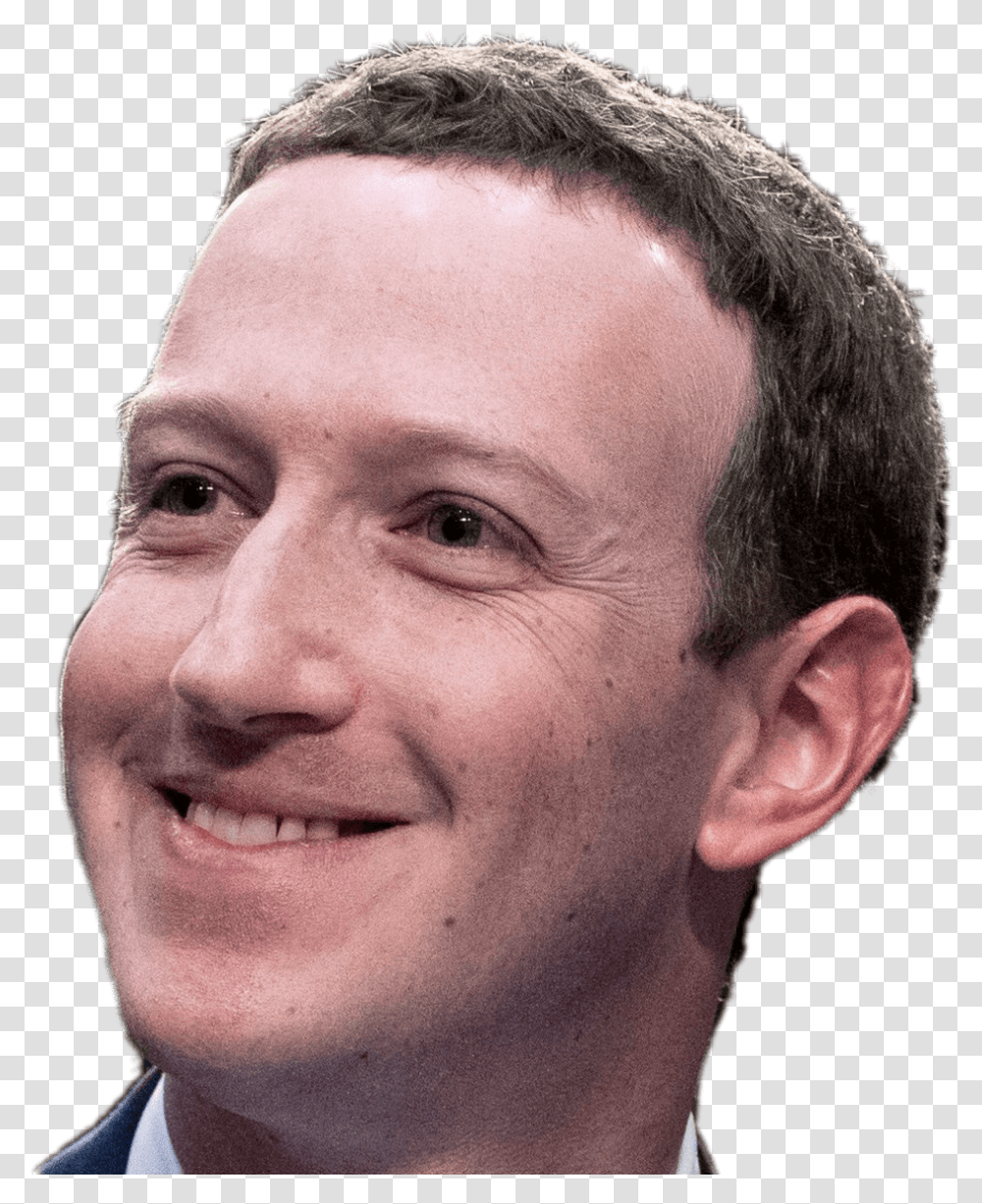 Crew Cut Mark Zuckerberg Face, Head, Person, Portrait, Photography Transparent Png
