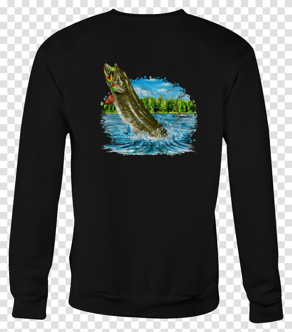 Crewneck Sweatshirt Fish Jumping Lake For Women Thumbnail, Sleeve, Long Sleeve, Pants Transparent Png
