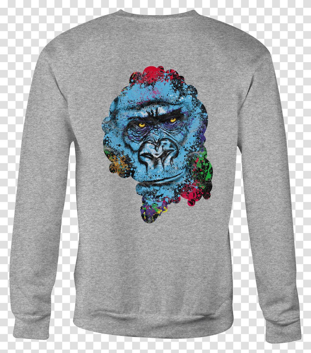 Crewneck Sweatshirt Gorilla Harambe Shirt For Men Or Long Sleeved T Shirt Transparent Png
