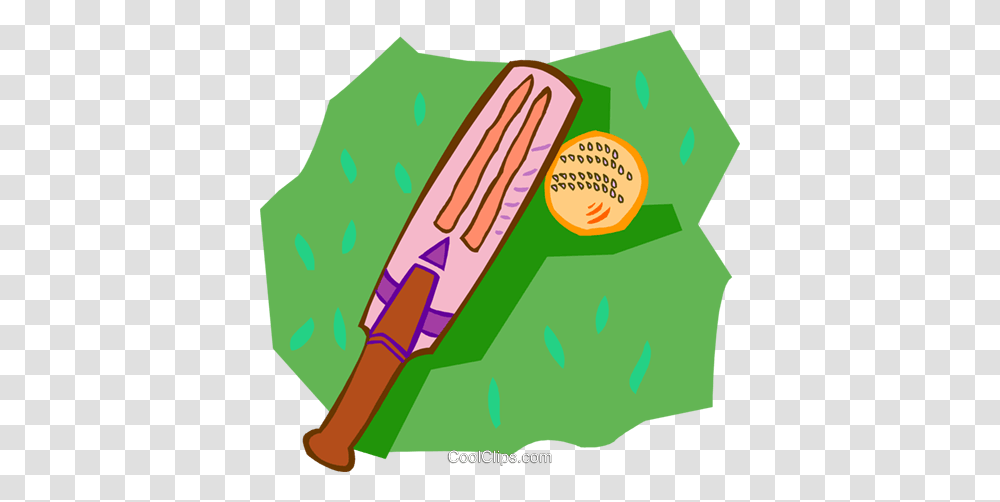 Cricket Bat And Ball Royalty Free Vector Clip Art Illustration, Ice Pop, Poster, Advertisement Transparent Png
