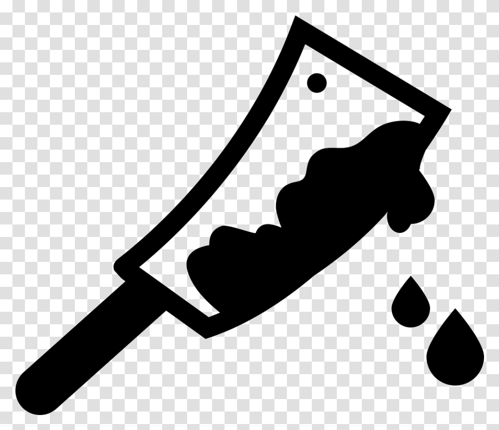 Criminal Bloody Weapon Bloody Icon, Stencil, Shovel, Tool, Silhouette Transparent Png