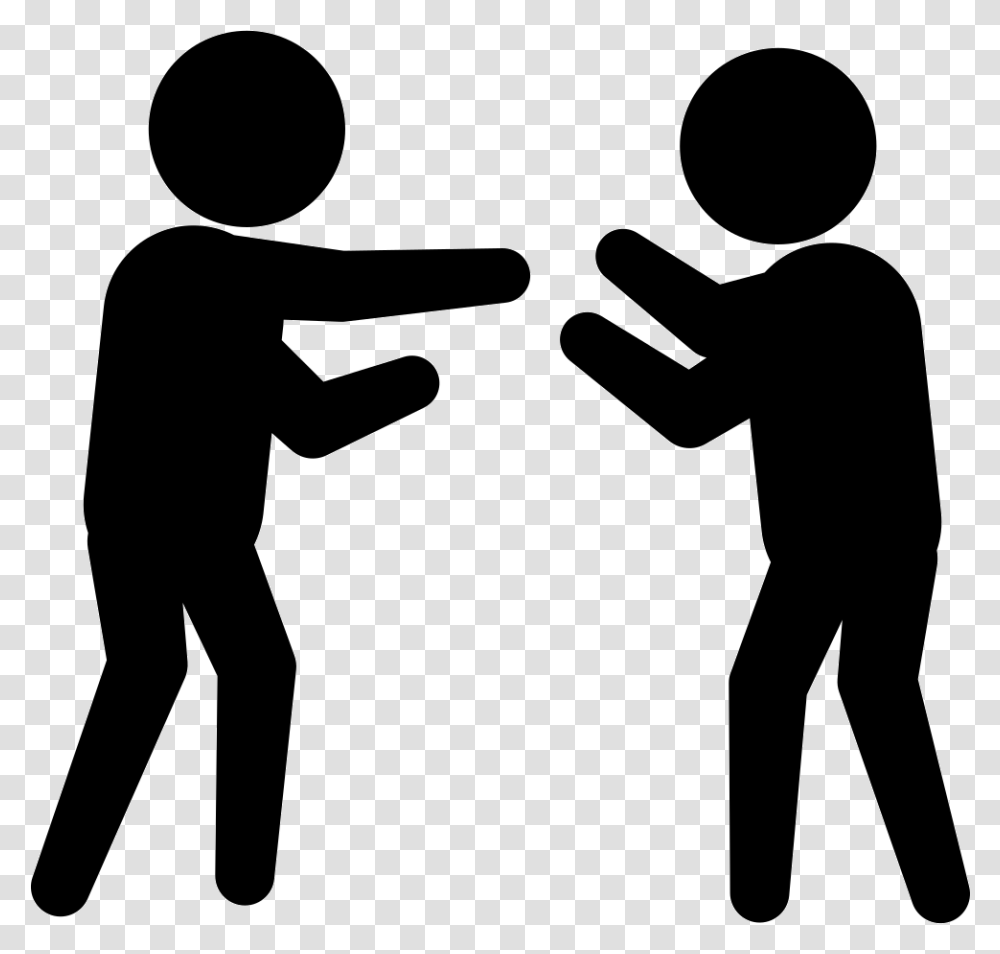 Criminal Fighting With A Person Icon Free Download, Hand, Silhouette, Crowd, Handshake Transparent Png