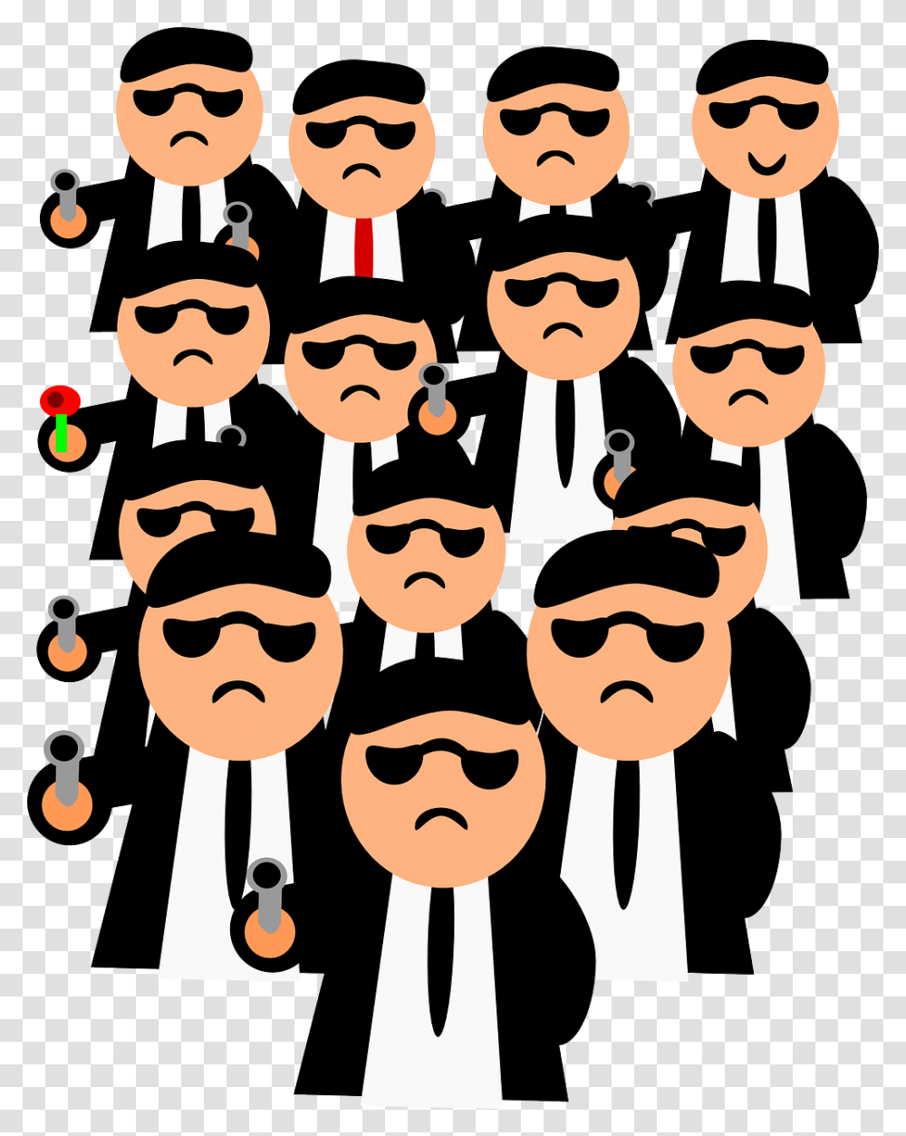 Criminal Organized Crime Frames Gang Of Robbers Cartoon, Crowd, Face, Sunglasses, Audience Transparent Png