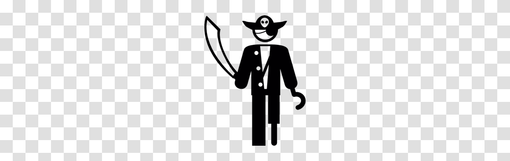 Criminal People Peg Leg Sword Hook Hat Eyepatch Icon, Gray Transparent Png