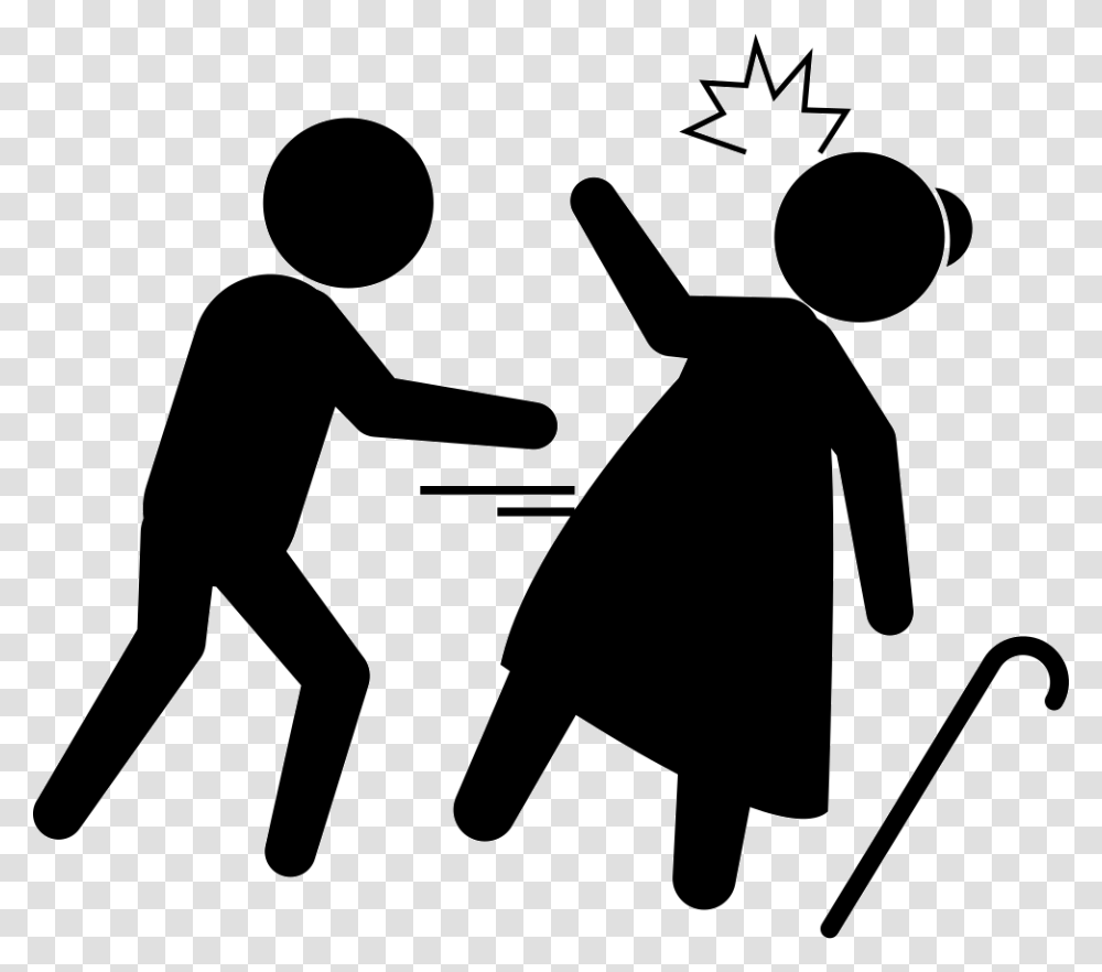 Criminal Stealing An Old Woman Stealing, Silhouette, Person, People Transparent Png
