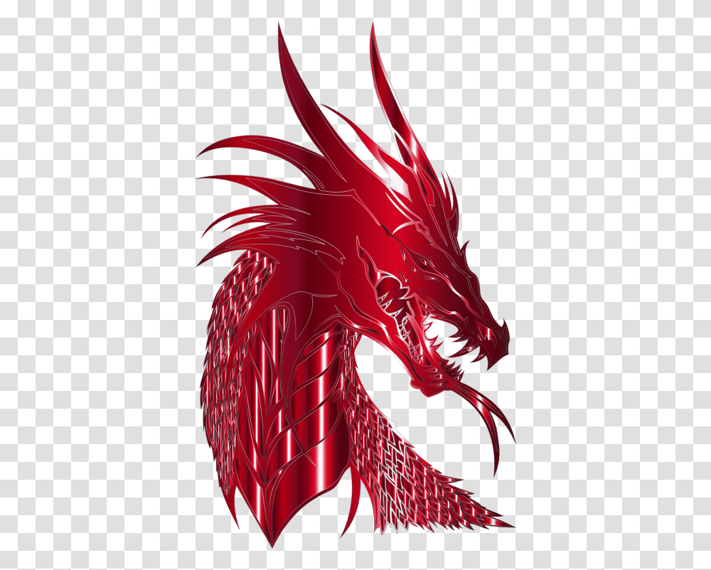 Crimson Dragon Head Dragon Silhouette Transparent Png