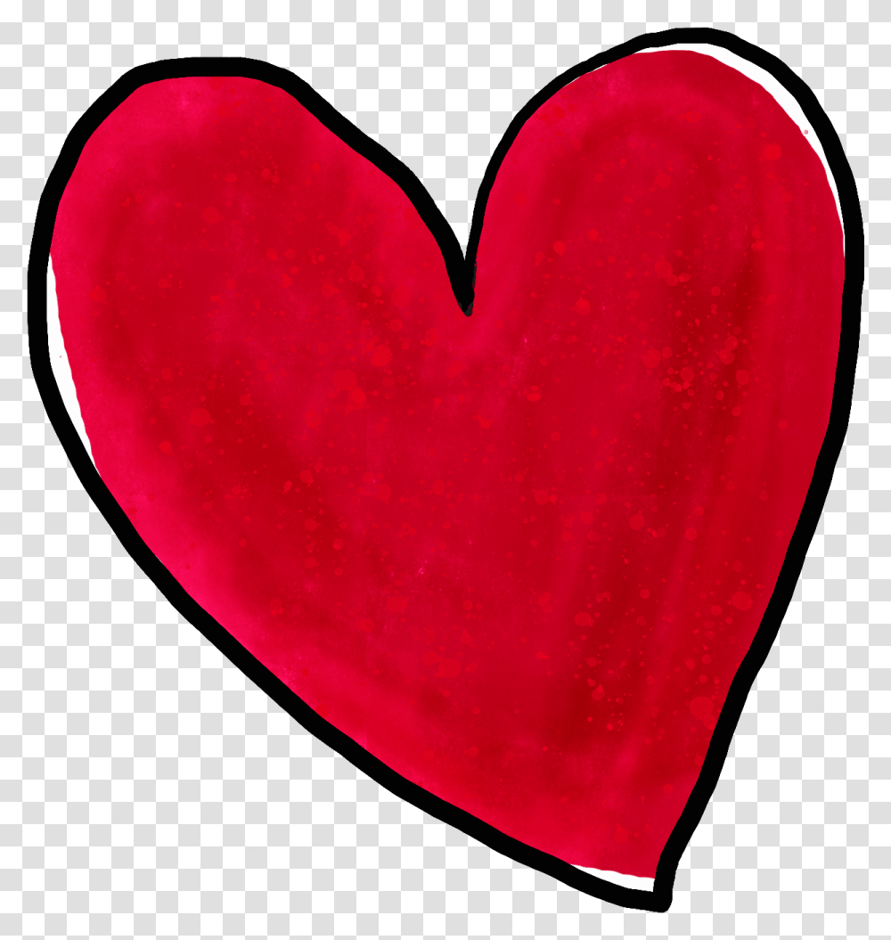 Crimson Heart In Digital Watercolor Painted Heart, Female, Pillow, Cushion Transparent Png