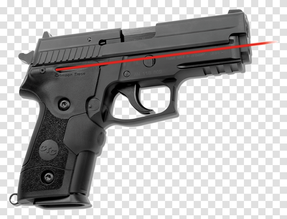 Crimson Trace Lg429 Lasergrips Red Laser Sig Beretta 92fs Compact Black, Gun, Weapon, Weaponry, Handgun Transparent Png
