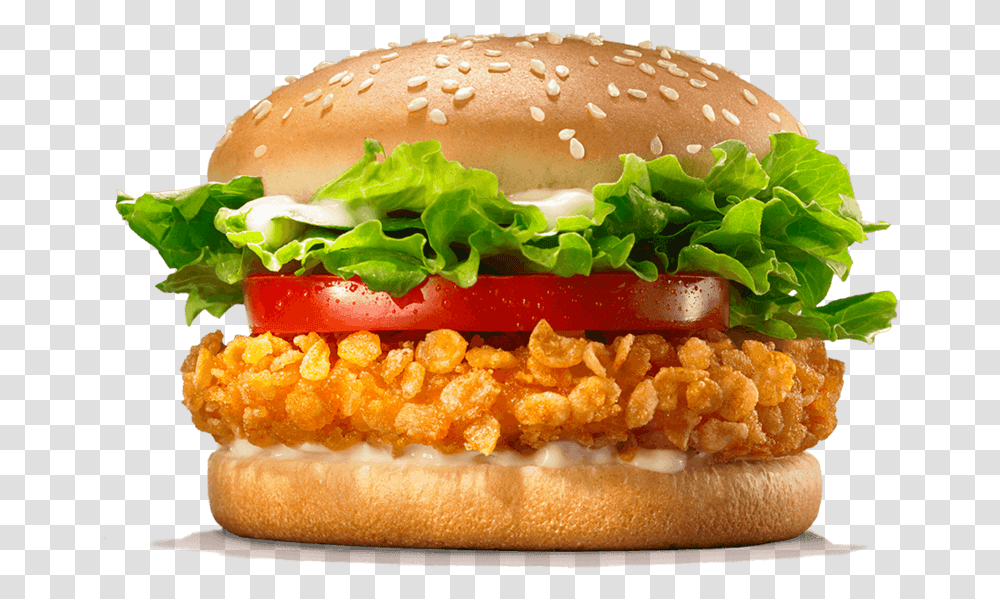 Crispy Chicken Burger King, Food, Hot Dog, Seasoning, Sesame Transparent Png