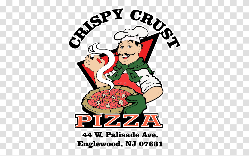 Crispy Crust Pizza 201 5679502 Englewood New Jersey Cartoon, Advertisement, Poster, Person, Human Transparent Png