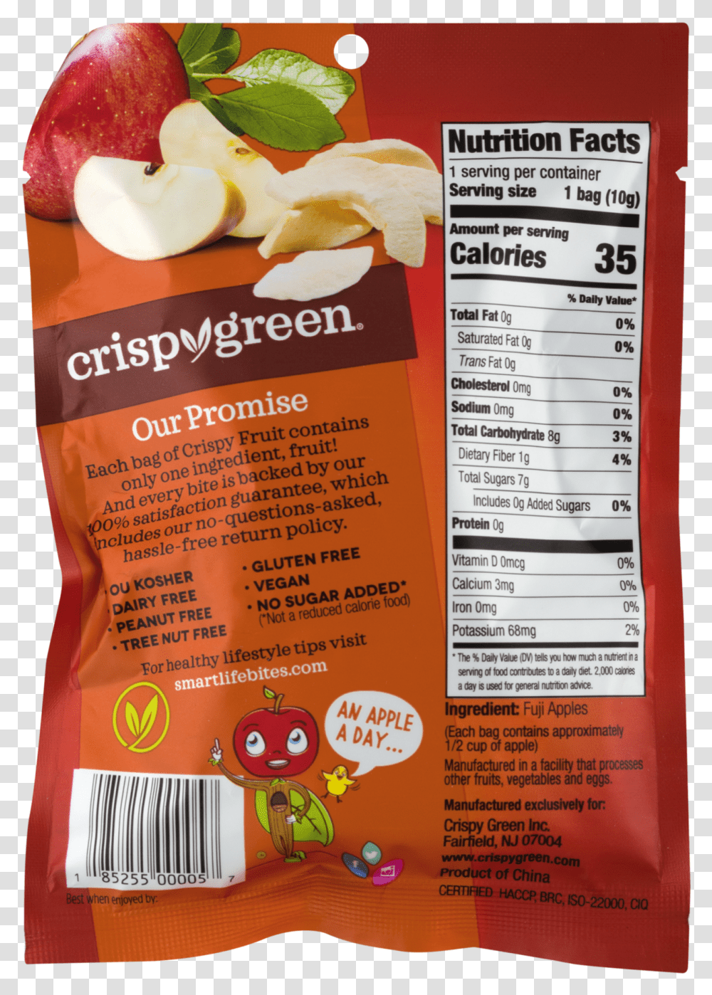Crispy Green Freeze Dried Apple Nutrition Facts, Advertisement, Label, Poster Transparent Png