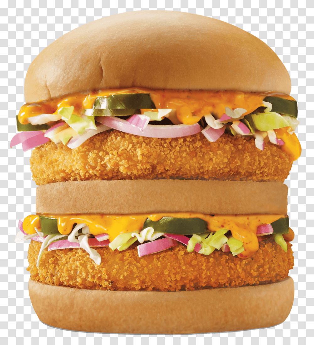 Crispy Veg Jumbo King, Burger, Food, Sandwich, Bun Transparent Png