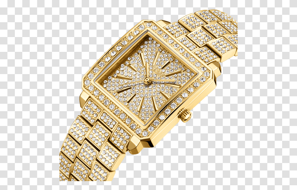 Cristal Square J6386a Gold Diamond Square Watch, Accessories, Accessory, Jewelry, Gemstone Transparent Png