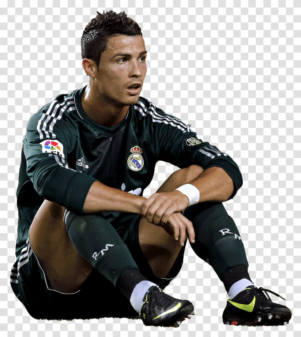 Cristiano Ronaldo Cristiano Ronaldo Sitting, Person, People, Injury Transparent Png