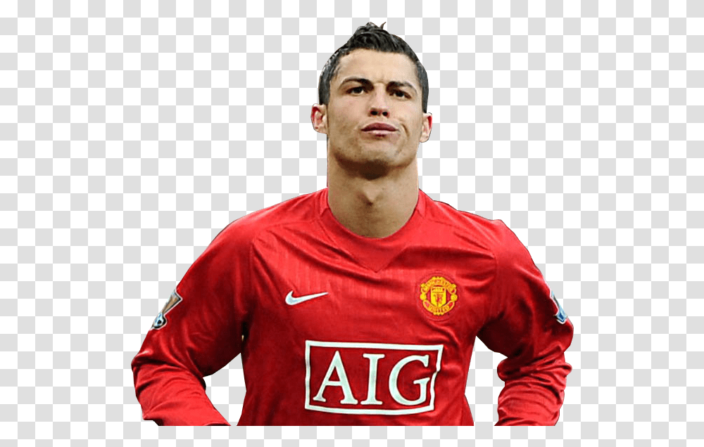 Cristiano Ronaldo Football F Manchester United Black Kit 2008, Apparel, Shirt, Person Transparent Png