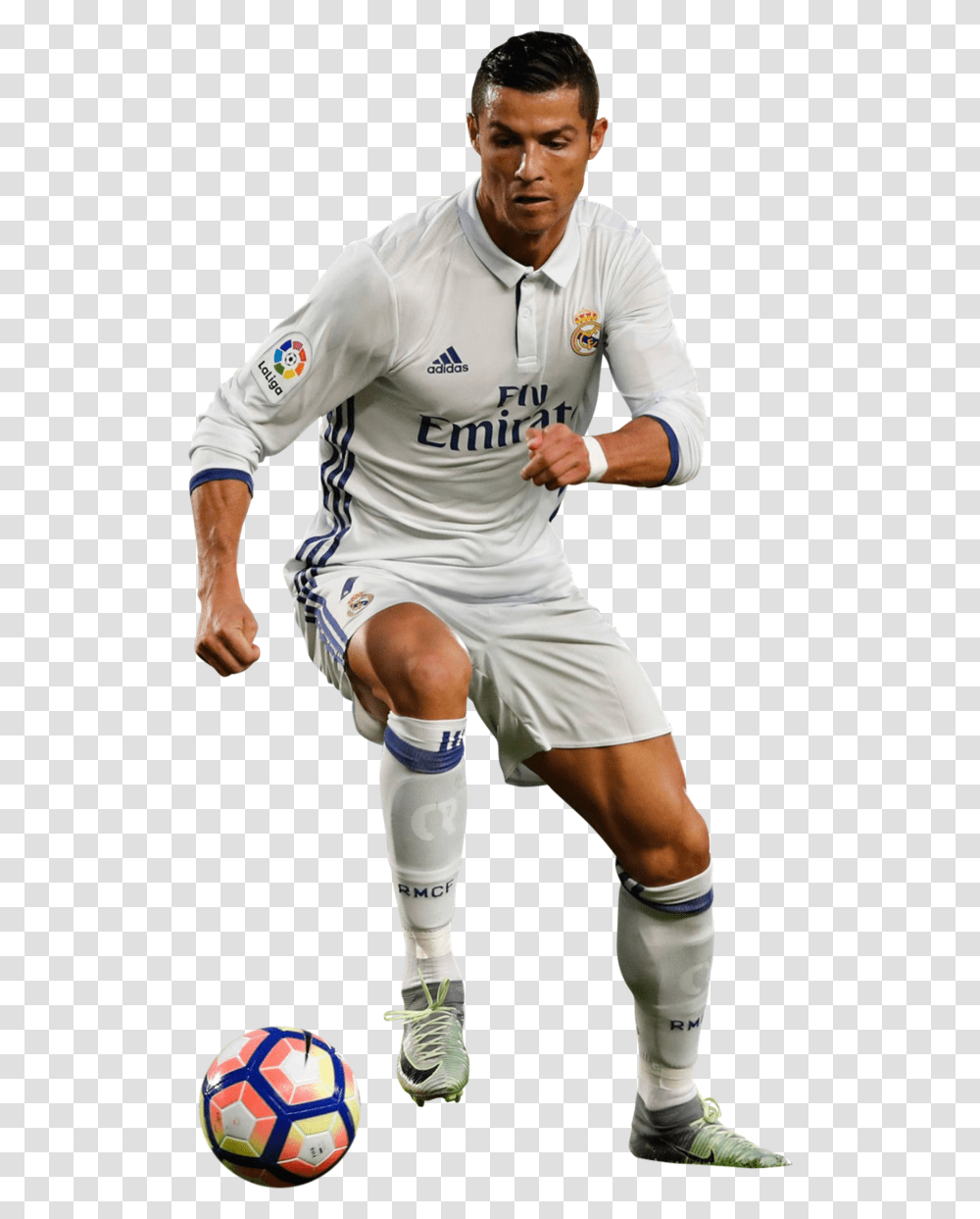 Cristiano Ronaldo Running With A Ball Clipart Cristiano Ronaldo Clipart, Soccer Ball, Football, Team Sport, Person Transparent Png