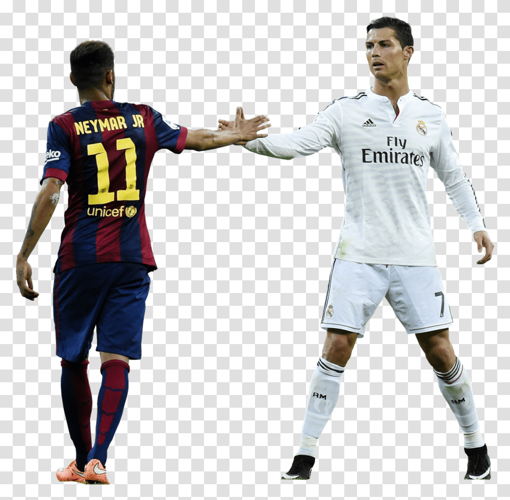 Cristiano Ronaldo & Neymar Football Render 12099 Cristiano Ronaldo And Neymar, Person, Clothing, People, Shorts Transparent Png