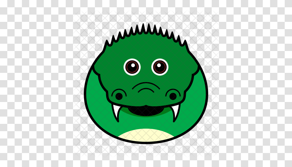 Croc Icon Of Colored Outline Style Crocodile Face Cartoon, Sticker, Label, Text, Logo Transparent Png