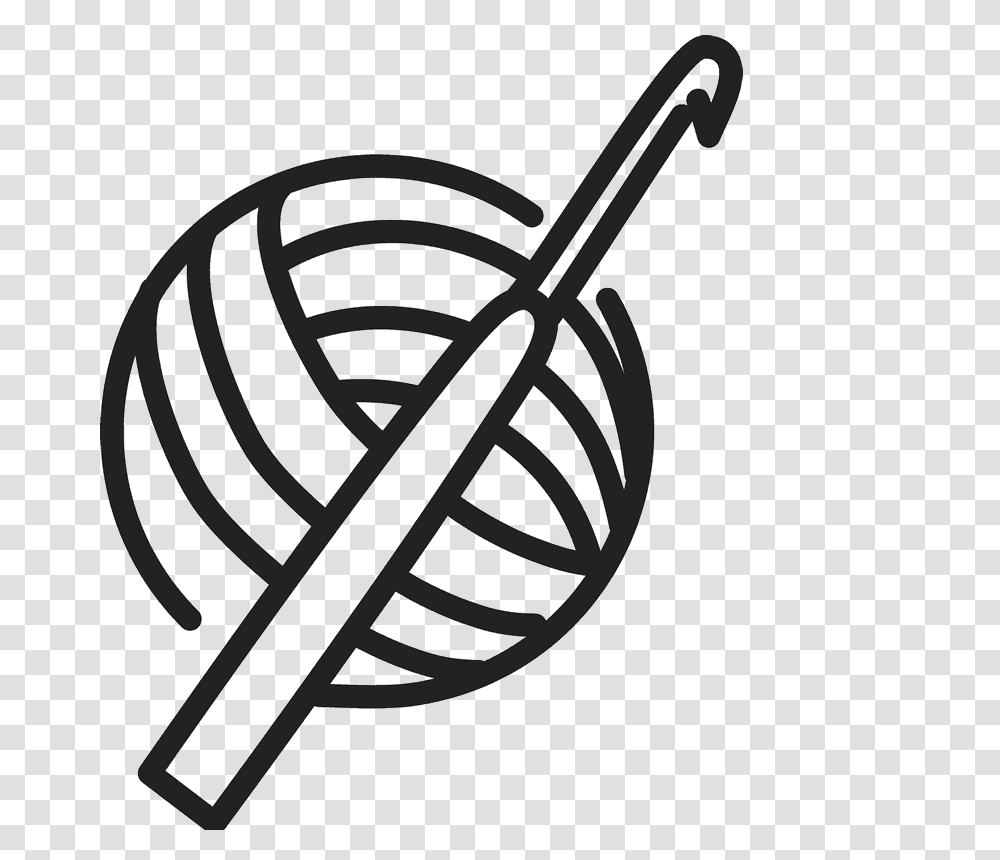 Crochet Hook And Yarn Rubber Stamp Sewing Stamps Stamptopia, Logo, Trademark, Stencil Transparent Png
