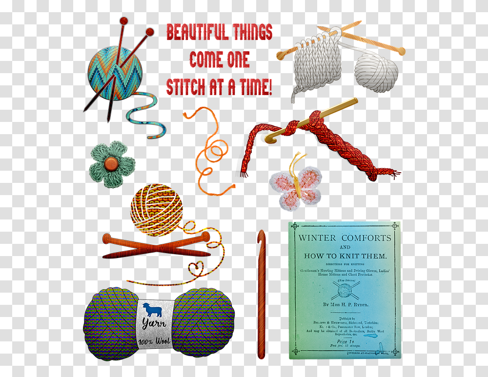 Crochet Knit Wool Knitting Hobby Color Fluffy Art, Alphabet, Label, Handwriting Transparent Png