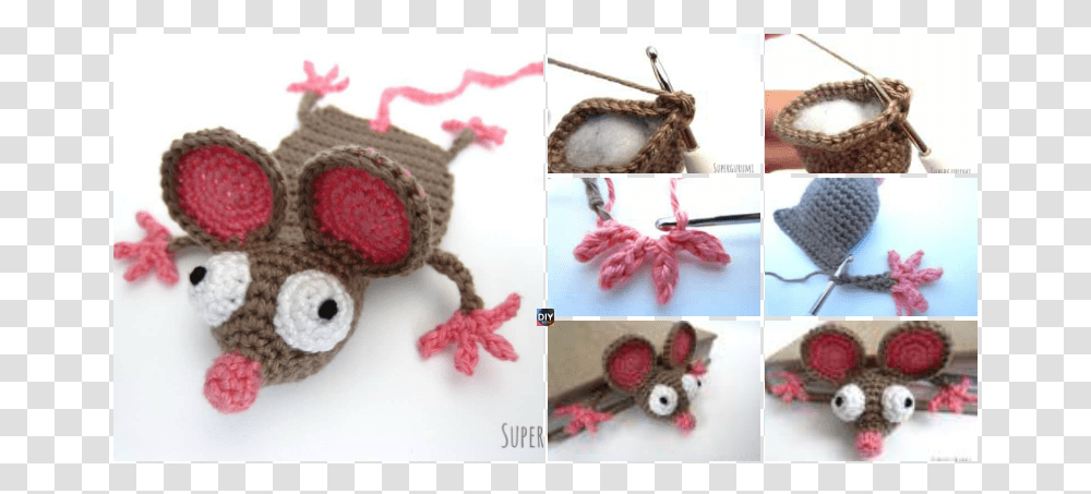 Crochet Mouse Bookmark Free Pattern Amigurumi Bookmark Free Pattern, Knitting, Plush, Toy, Antelope Transparent Png