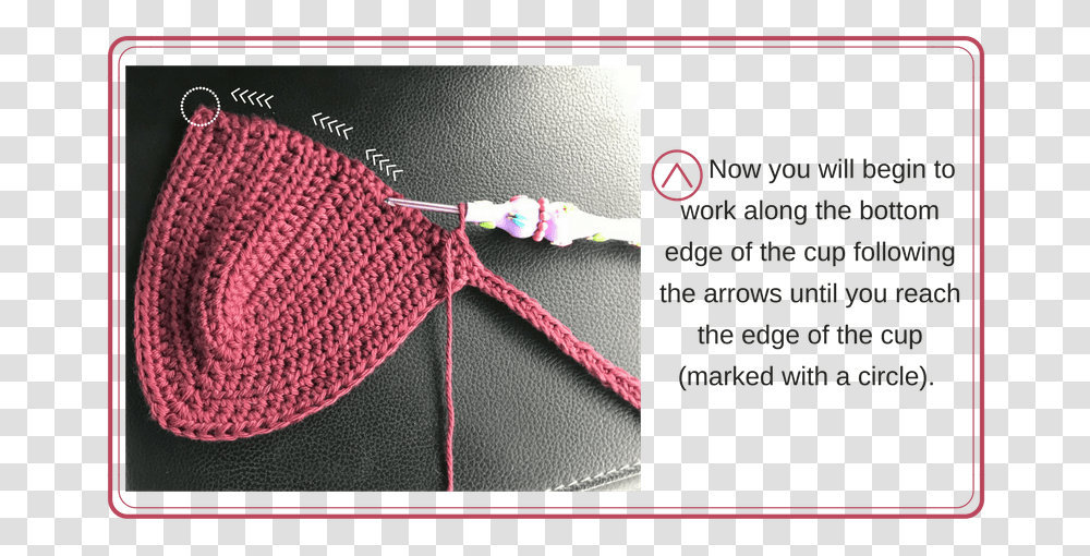Crochet Yarn Clipart Crochet A Bra Cup Step, Knitting, Purse, Rug Transparent Png