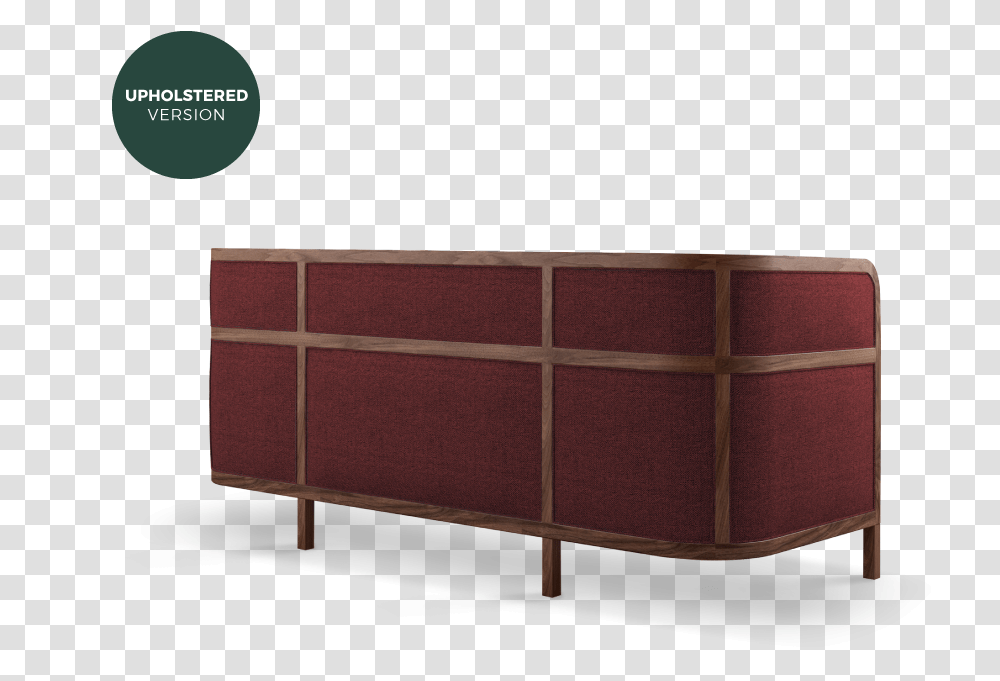 Crockford Sofa In Walnut Wood Ratan And Red Linen Couch, Furniture, Table, Reception Desk Transparent Png