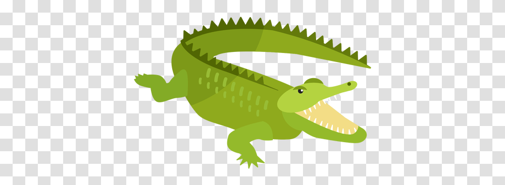 Crocodile Alligator Jaws Tail Fang Flat Imagen De Cocodrilo, Reptile, Animal, Lizard, Green Lizard Transparent Png