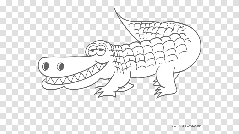 Crocodile Clipart Black And White Zoo Animal Clipart Black And White, Reptile, Alligator, Dinosaur Transparent Png