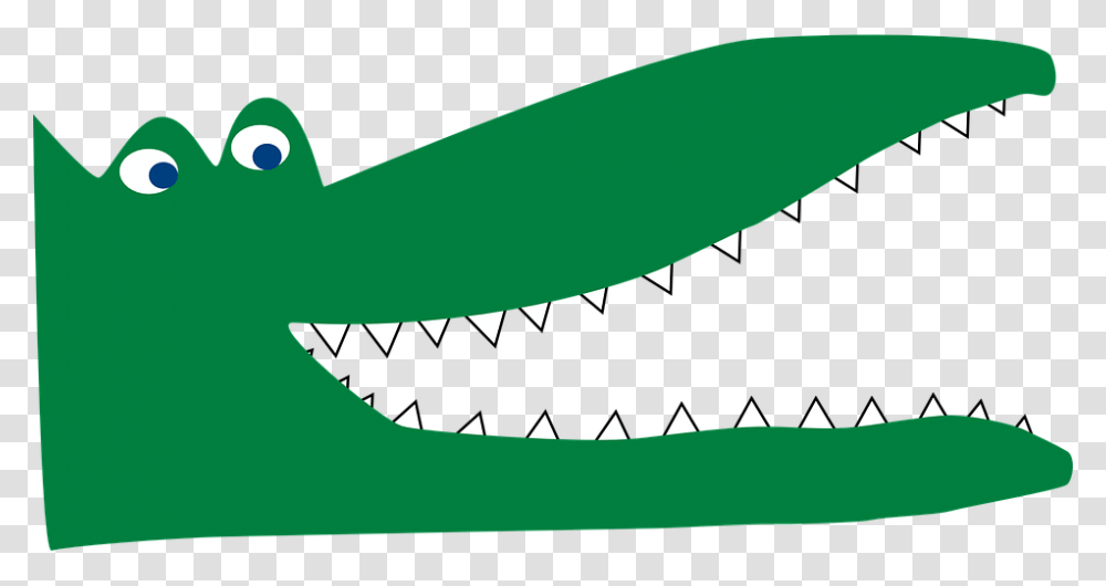 Crocodile Lizard Eyes Green Mouth Sharp Dangerous Crocodile Cartoon Open Mouth, Reptile, Animal, Plant Transparent Png