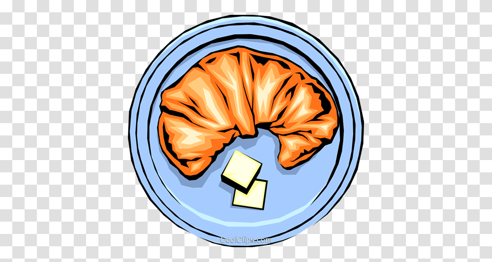 Croissant With Butter Royalty Free Vector Clip Art Illustration, Food, Plant Transparent Png