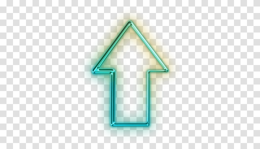 Cropped 110946glowinggreenneoniconarrowsarrowthickup Neon Arrow Up, Mailbox, Letterbox, Triangle, Light Transparent Png