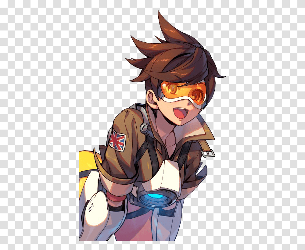Cropped Background Tracer Anime Tracer Fanart, Comics, Book, Manga, Person Transparent Png