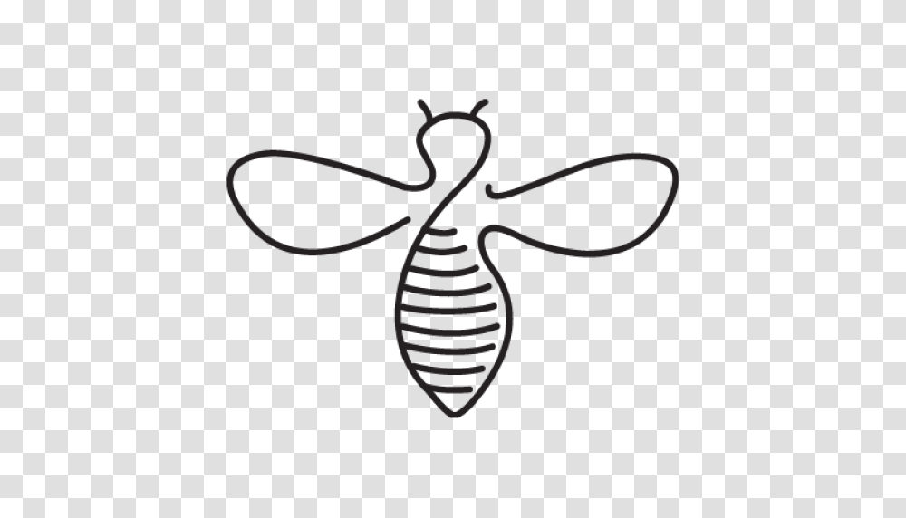 Cropped Bee Outline Centered, Stencil Transparent Png