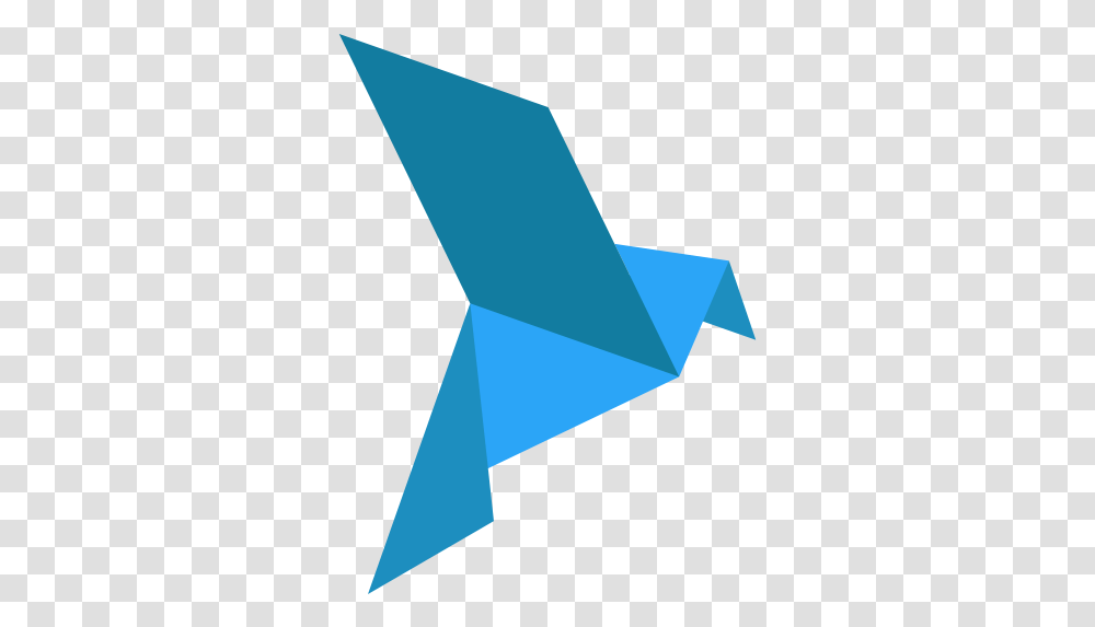 Cropped Birdpng - Origami It Lab Blue Bird Origami Logo, Art, Paper, Triangle Transparent Png
