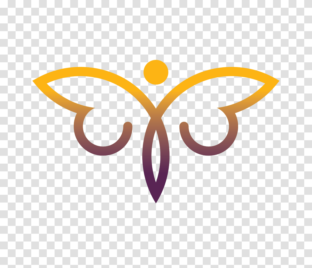 Cropped Butterfly Logo Cropped, Symbol, Trademark, Text, Label Transparent Png