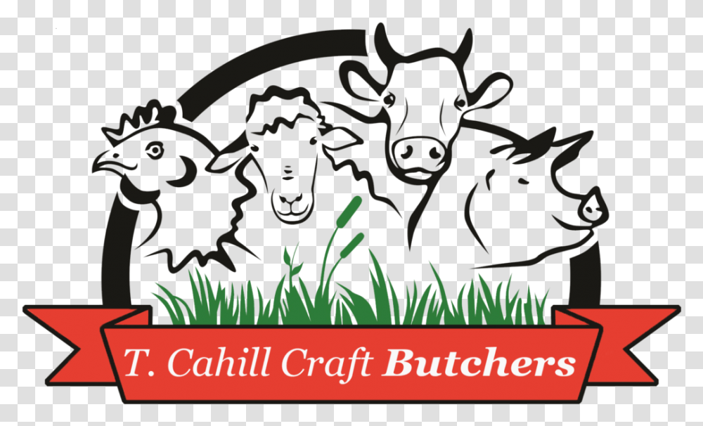 Cropped Cahill Logo Redraw Logo Meat Shop Art, Mammal, Animal, Label, Text Transparent Png