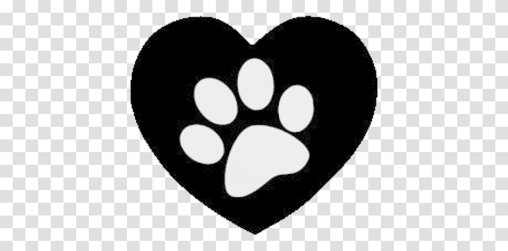 Cropped Heartpawprintpng Paw Print In Heart, Hand, Plectrum Transparent Png