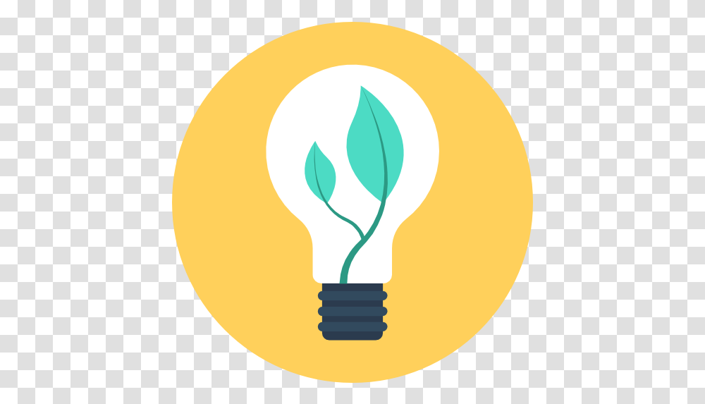 Cropped Light Bulb With Leaf, Lightbulb Transparent Png