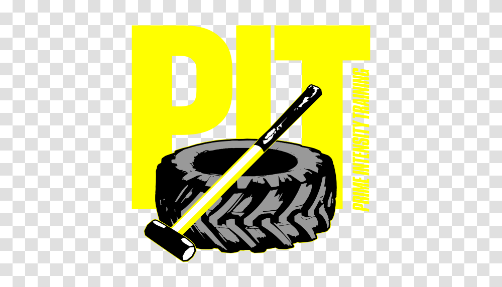 Cropped Pit Logo W Tire And Sledgehammer Prime, Tool, Sport, Sports, Baseball Bat Transparent Png