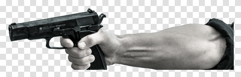 Cropped Pointing Gun Holding Gun, Weapon, Weaponry, Person, Human Transparent Png