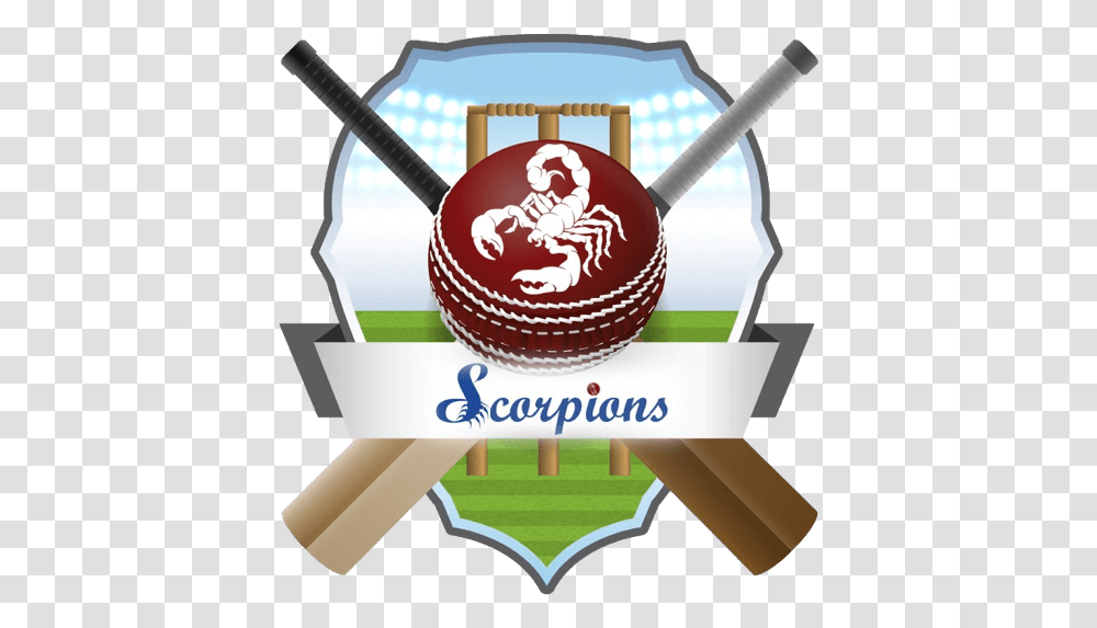 Cropped Scorpions Cricket Team Logo, Team Sport, Advertisement, Ball, Birthday Cake Transparent Png