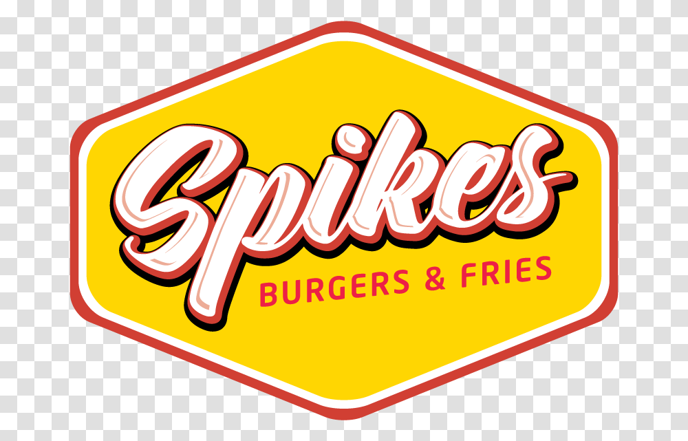 Cropped Spikes Logo Spikes Burgers Fries, Food, Label, Word Transparent Png