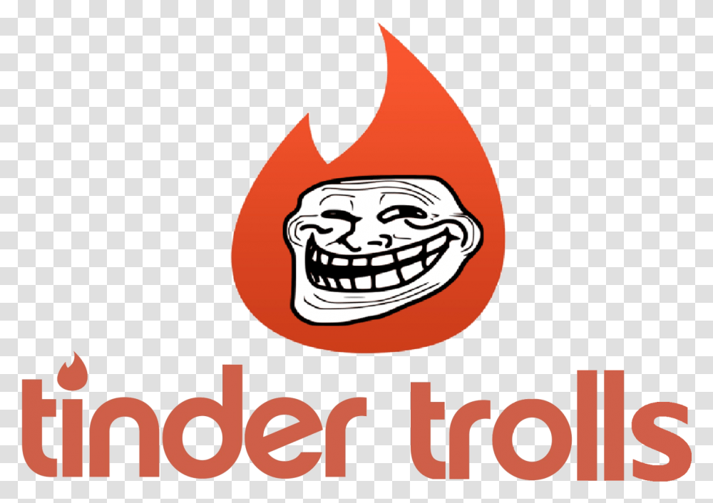 Cropped Tinder Trolls Logo Clipart Tinder Black And White Logo, Label, Poster, Advertisement Transparent Png